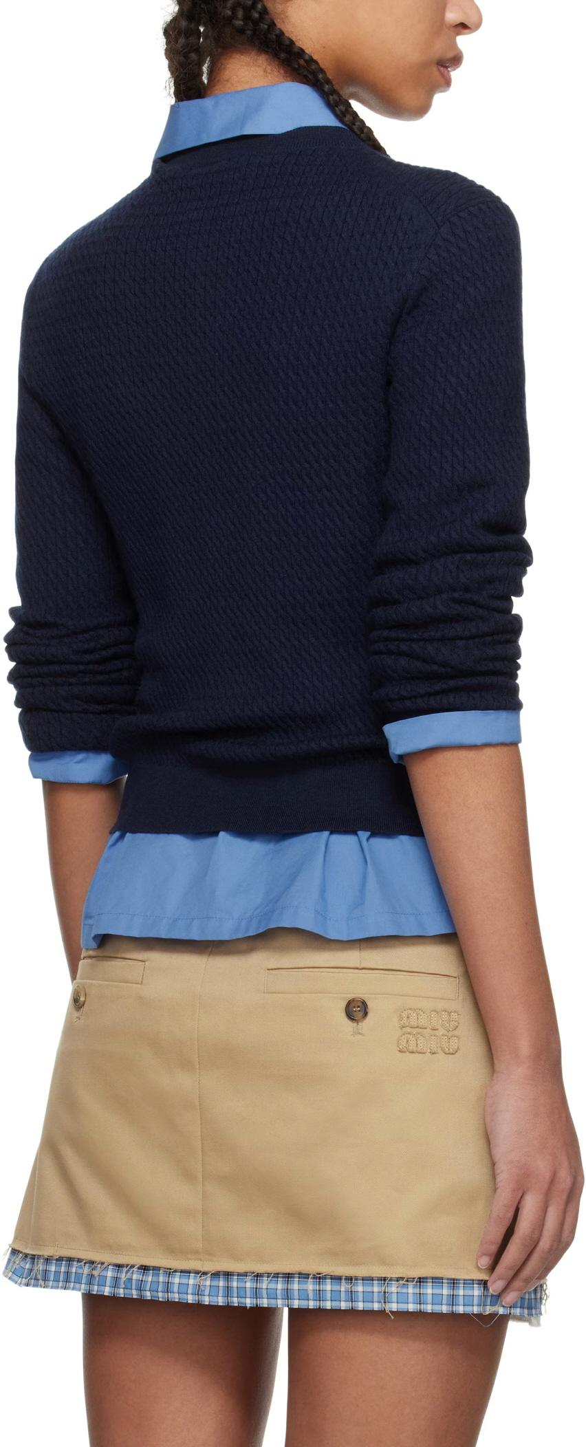 Miu Miu Cashmere Silk Navy Cardigan MMF950 16OO F0008