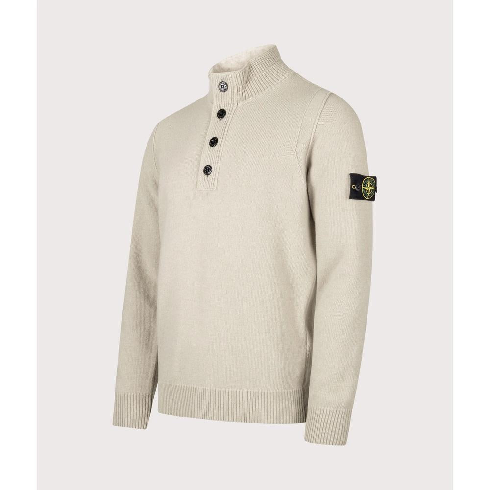 STONE ISLAND Lambswool Half-Zip Turtleneck Sweater Men Navy
