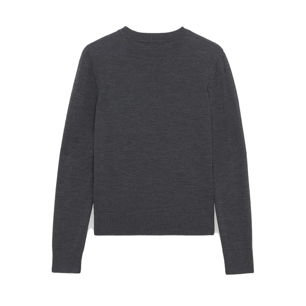Maison Kitsune Fox Head Patch Charcoal Melange Women's Cardig HW00521KT1036 H190