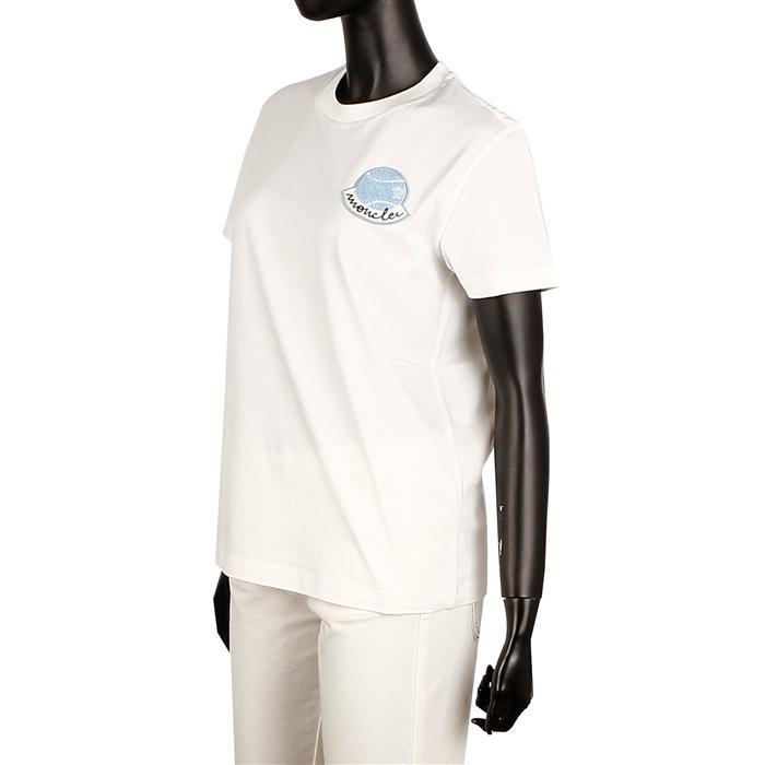 Moncler Logo Patch Short Sleeve T-Shirt White