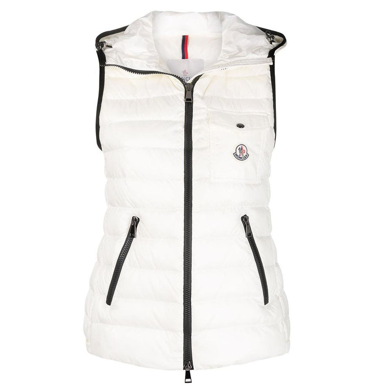 Moncler GLYCO Logo Down Puffer Vest White