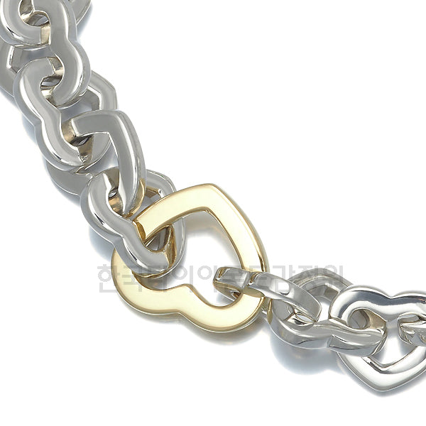Tiffany & Co 18K Gold Silver Heart Bracelet