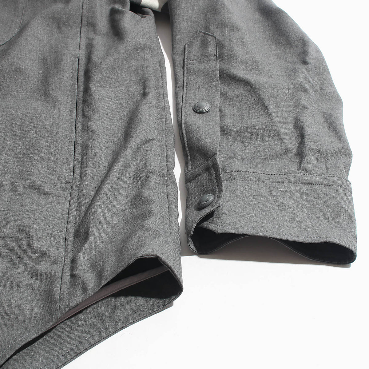 THOM BROWNE 4-Bar Oversized Wool Shirt Jacket Gray MJO055A 035