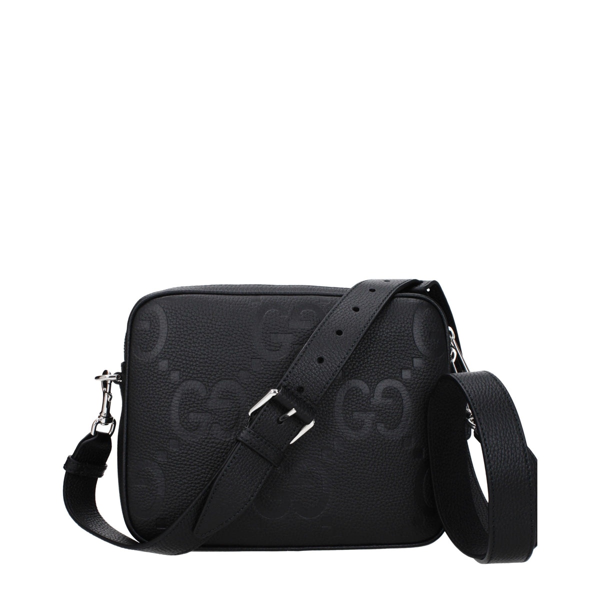 GUCCI Black Leather Shoulder Crossbody Bag