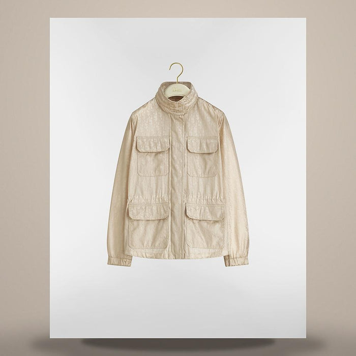 DIOR Beige Oblique Technical Fabric Safari Jacket 647C39A2458X1100