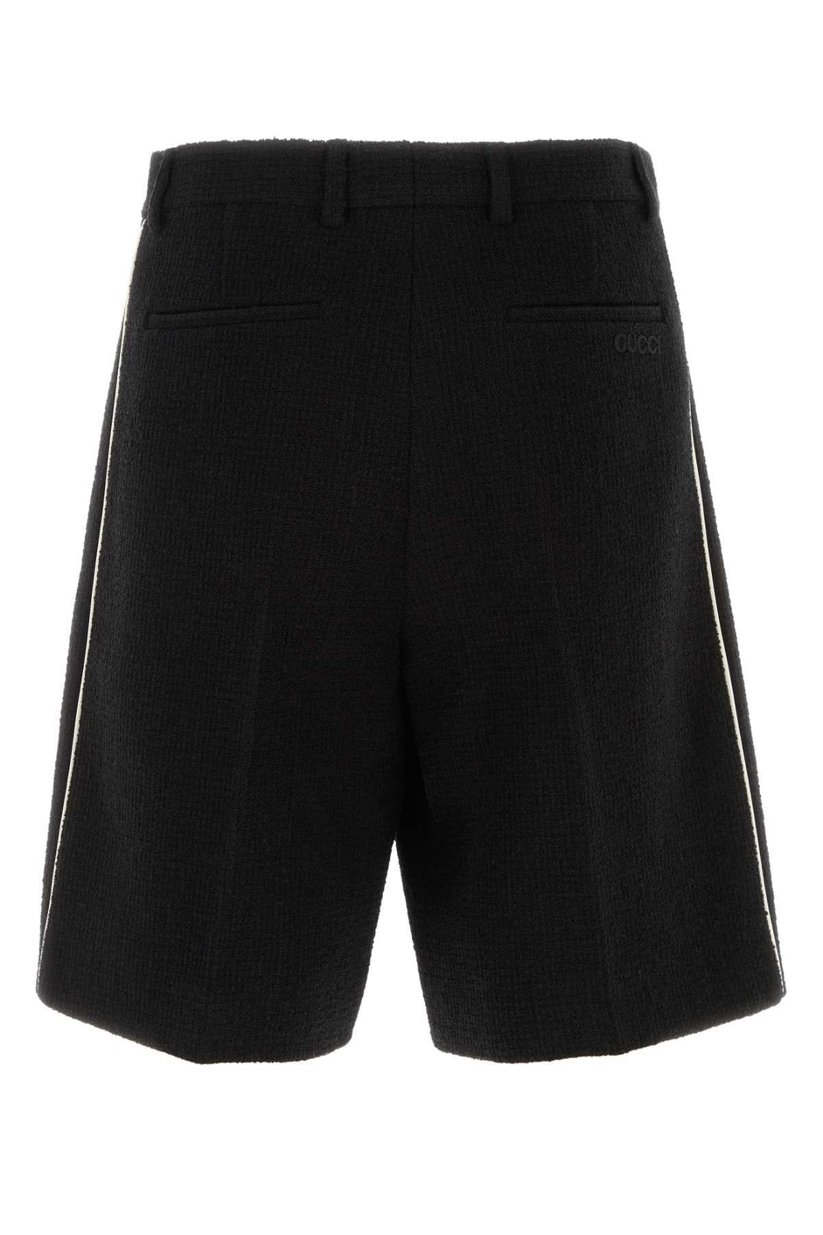 GUCCI Black Cotton Drawstring Shorts
