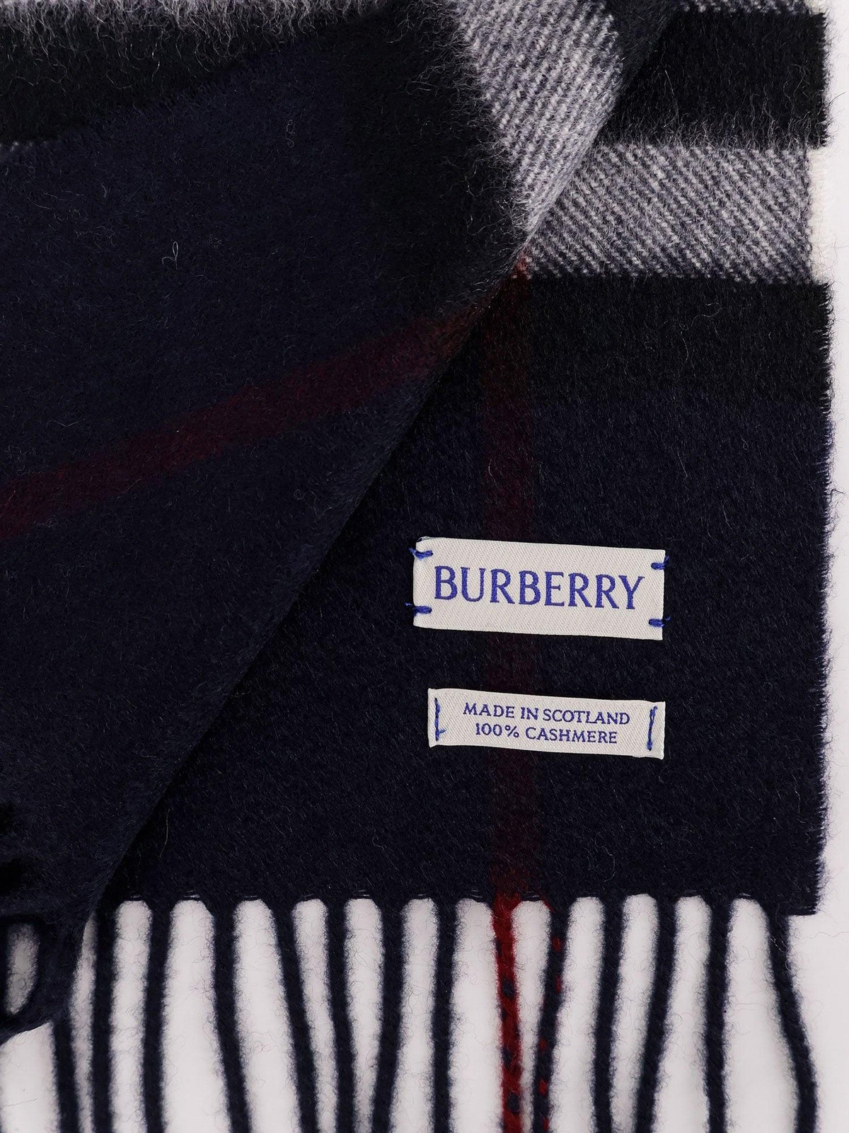 BURBERRY Checked Silk Tie Navy Gray Men’s Accessories