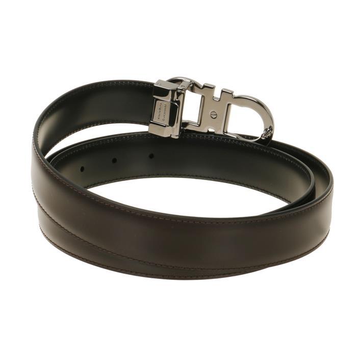 Ferragamo Gancini Reversible Leather Belt Black/Brown Men’s