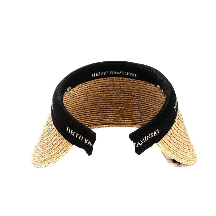 HELEN KAMINSKI Natural Black Logo Bianca 12 Sun Visor Cap