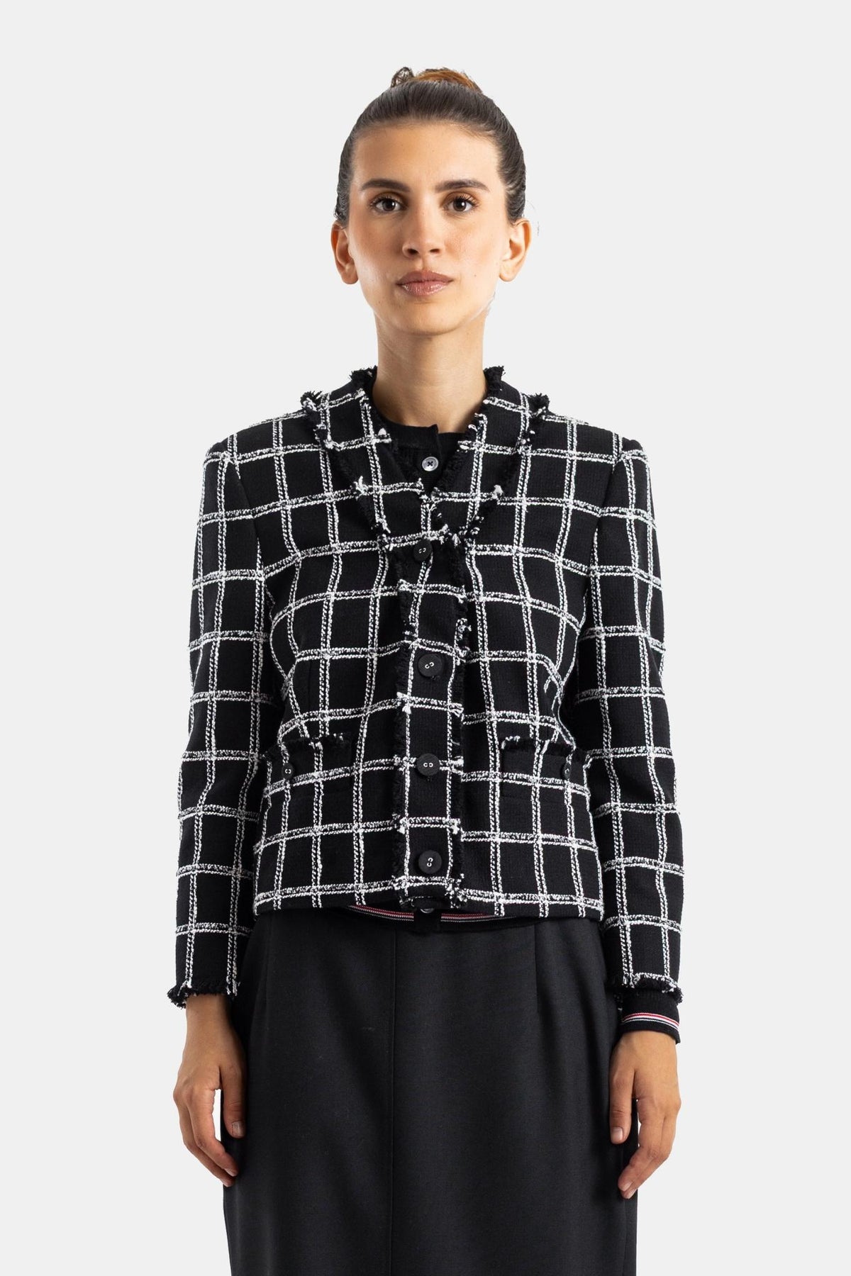 THOM BROWNE Wool Blend Check Jacket