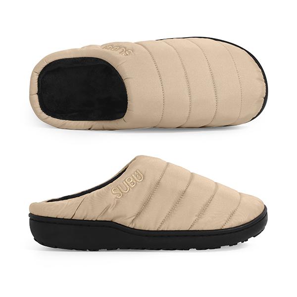 SUBU Beige Quilted Fleece-Lined Down Slippers Unisex SUBU BEIGE SB 73