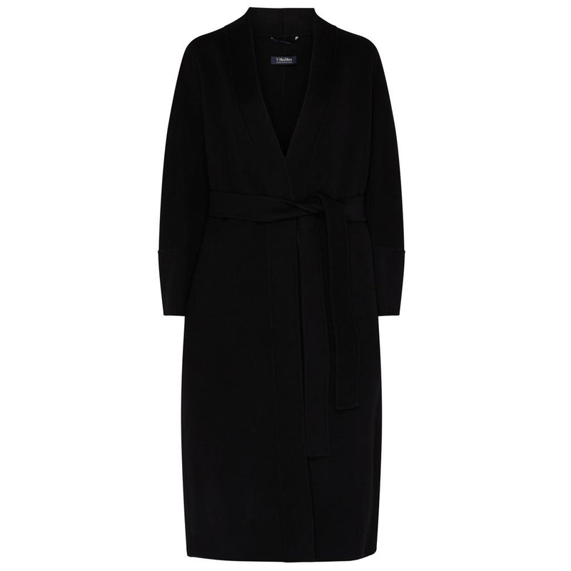 Max Mara Black Belted Wool Coat 2390160839 013