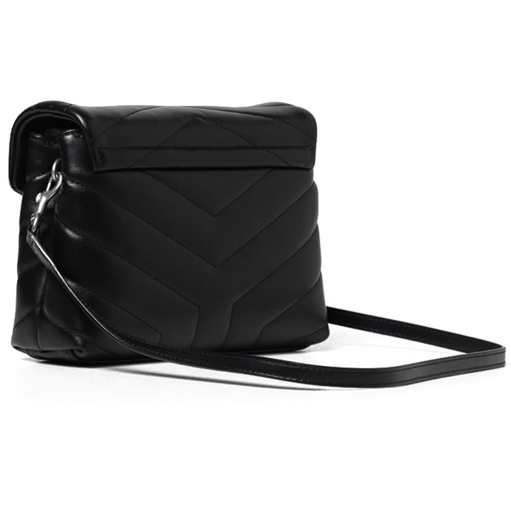 Saint Laurent Silver Hardware Loulou Toy Mini Shoulder Bag Black