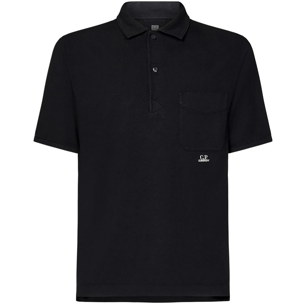 CP Company Logo Pocket Polo T-Shirt Black Cotton Men