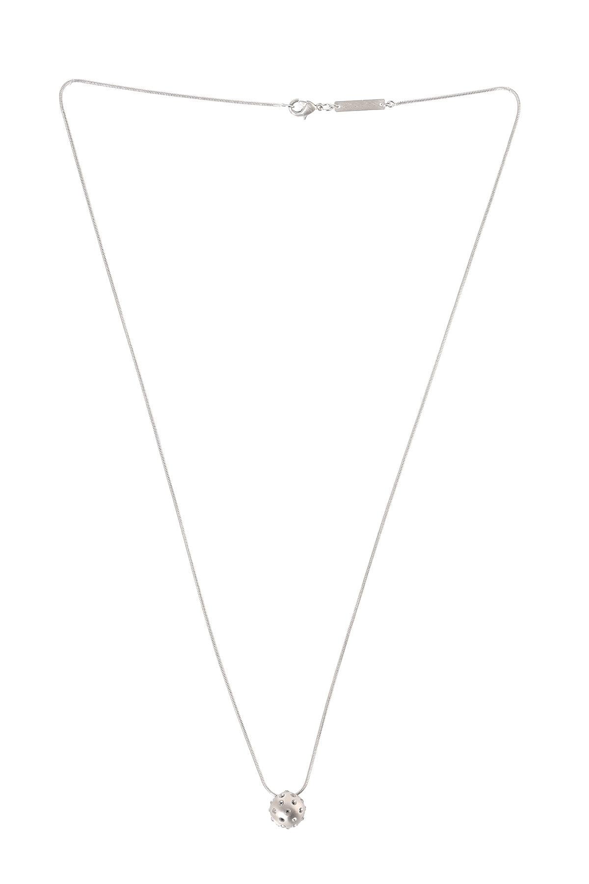 Rick Owens Mini Orb Pendant Necklace Silver Unisex Jewelry