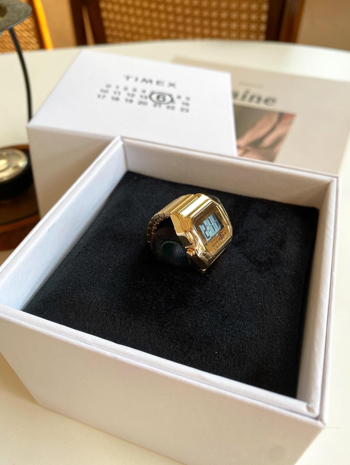 Timex x MM6 Maison Margiela T80 Ring Watch Stainless Steel Gold