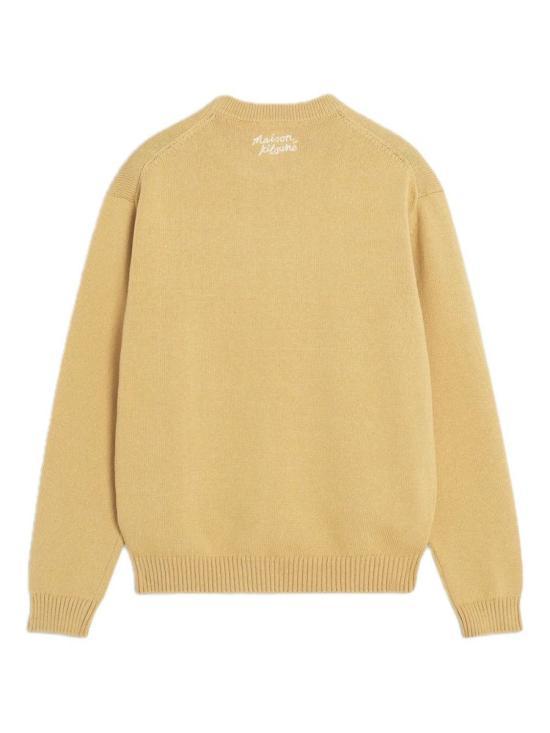 Maison Kitsune Cork Brown Wool Round Neck Sweater Men