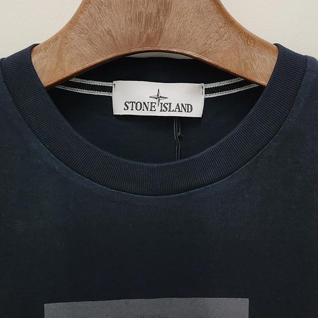STONE ISLAND Black Cotton Institutional Logo Short Sleeve T-Shirt
