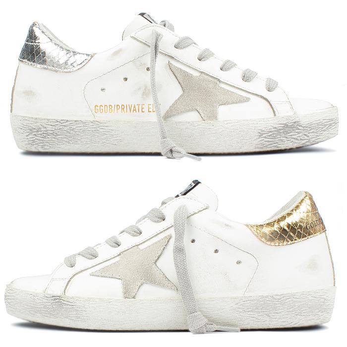 GOLDEN GOOSE Superstar Distressed Leather Low-Top Sneakers White