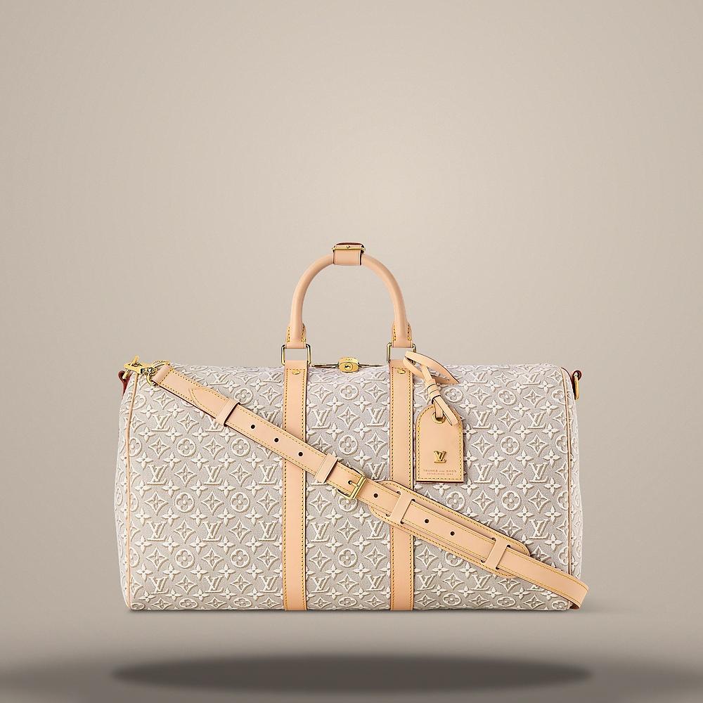 Louis Vuitton Keepall Bandouliere 45 Monogram Puffer Beige Crossbody Bag M29670
