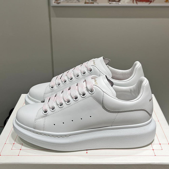 Alexander Mcqueen White Pink Calfskin Oversized Low-Top Sneakers
