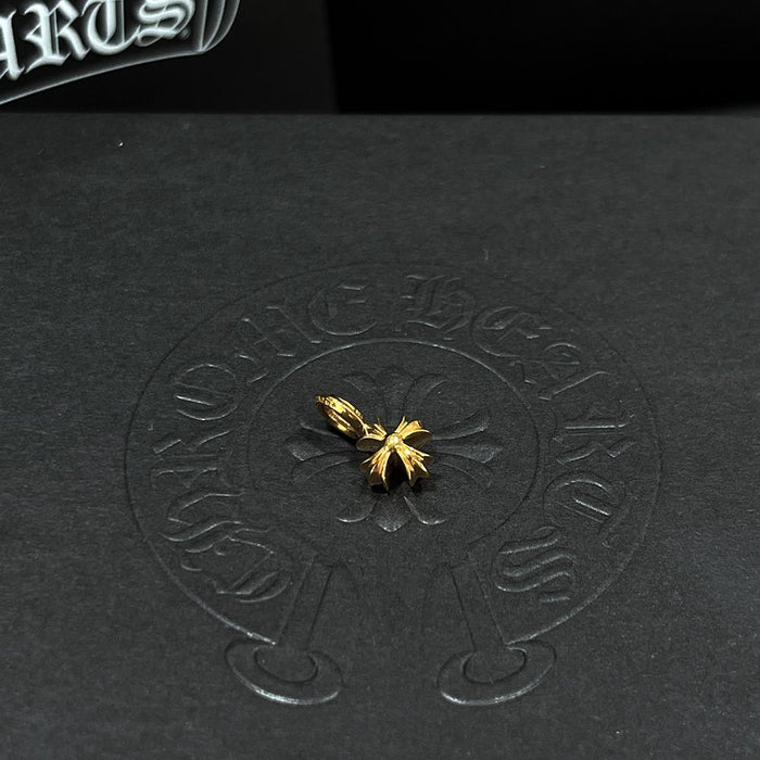 Chrome Hearts CH Cross Mini Gold Pendant Charm Necklace