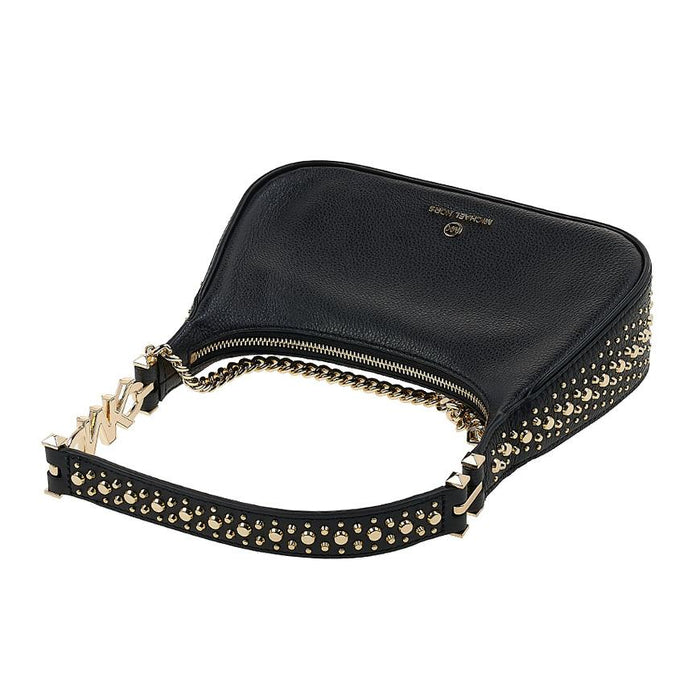 Michael Kors Piper Chain Shoulder Bag Black Leather Women’s