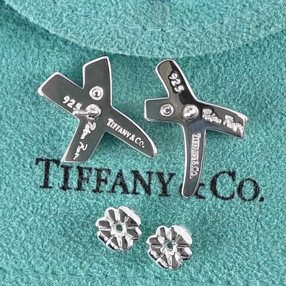 Tiffany & Co 925 Sterling Silver Graffiti X Earrings