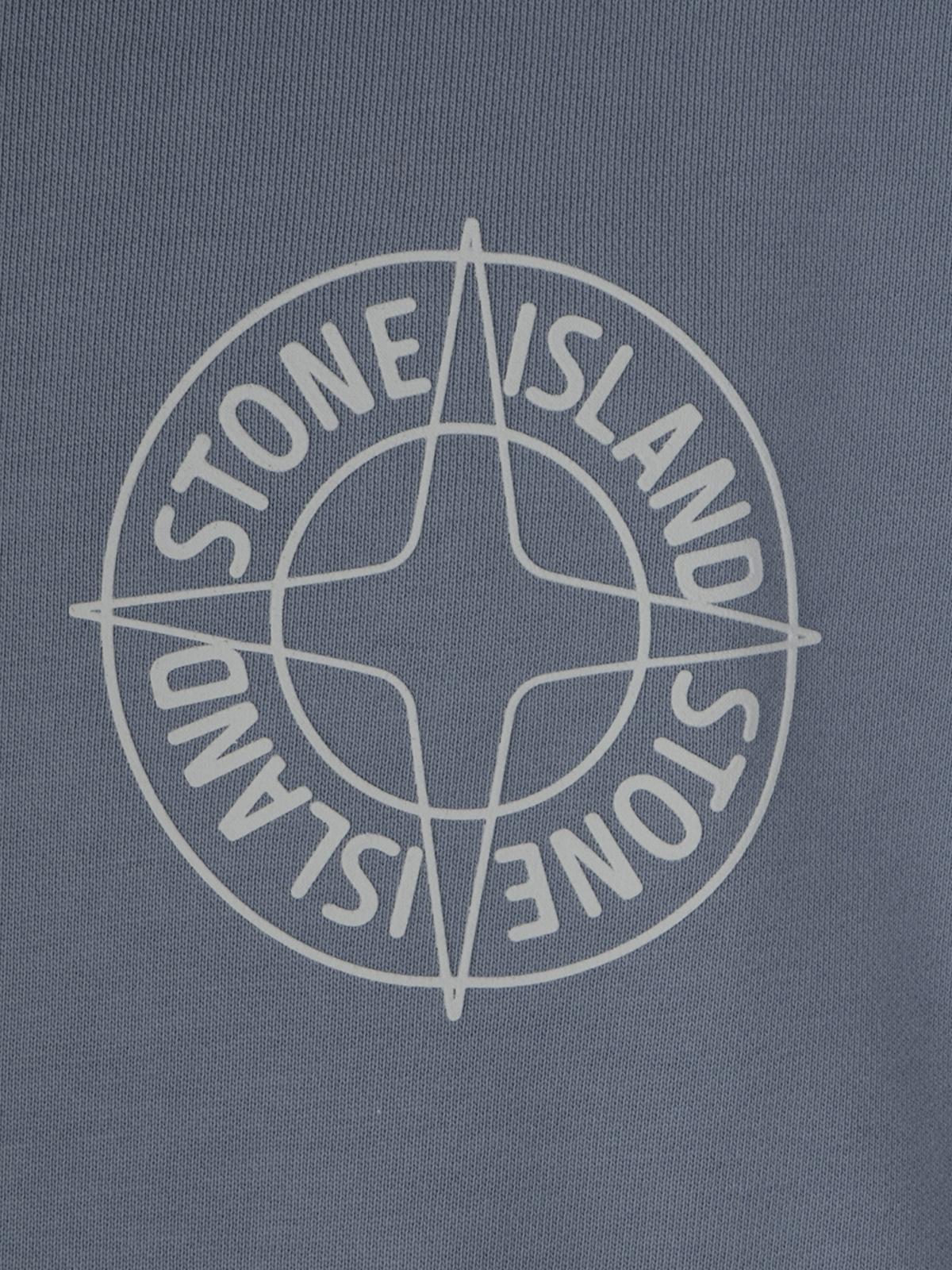 STONE ISLAND Green Cotton Crewneck Sweatshirt for Men