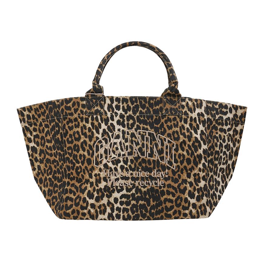 GANNI Leopard XXL Tote Bag for Women A7161 943