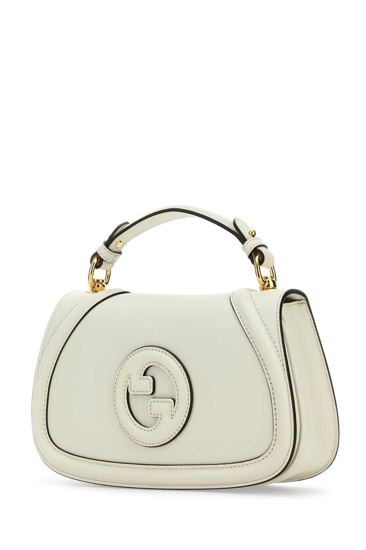 GUCCI Leather Shoulder Bag White