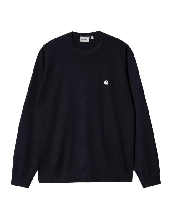 CARHARTT WIP Dark Navy Cotton Madison Crewneck Sweater Men