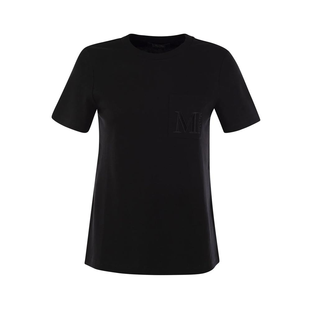 Max Mara MADERA Embroidered Logo Black T-Shirt 2529976011 009
