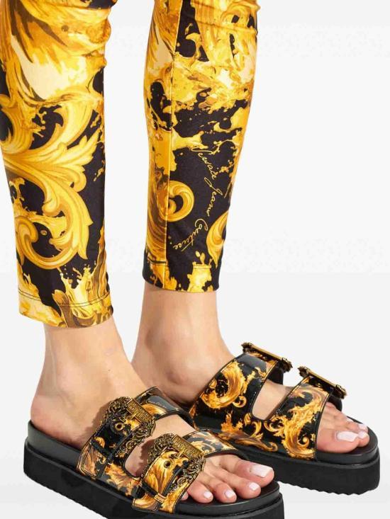 Versace Black Mule Slide Sandals 80VA3SM1 ZS366 G89 BLACK GOLD DOM