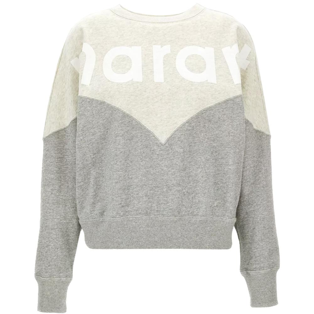 Isabel Marant Ecru Gray Fleece Houston Logo Sweatshirt Women