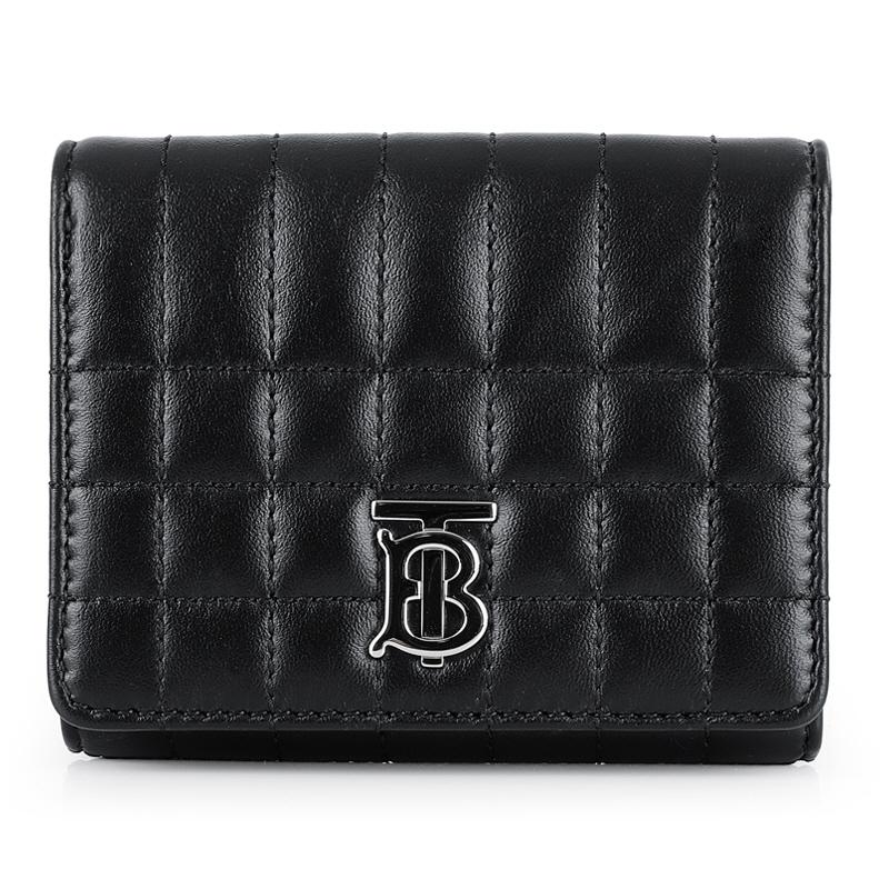 BURBERRY Quilted Leather Lola Wallet Black with TB Logo