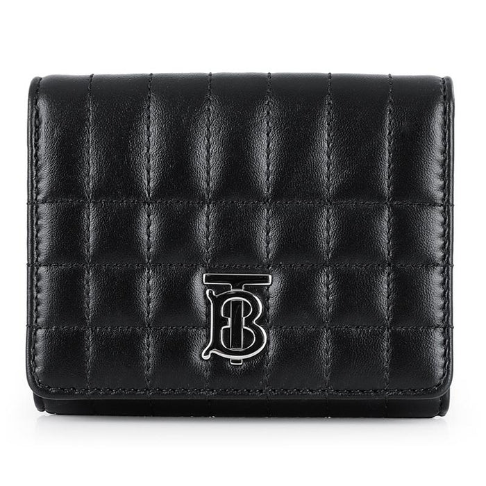 BURBERRY Quilted Leather Lola Wallet Black with TB Logo