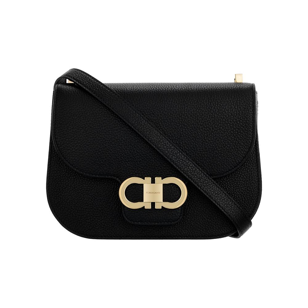 Ferragamo Gancini Leather Shoulder Bag for Women 0781033