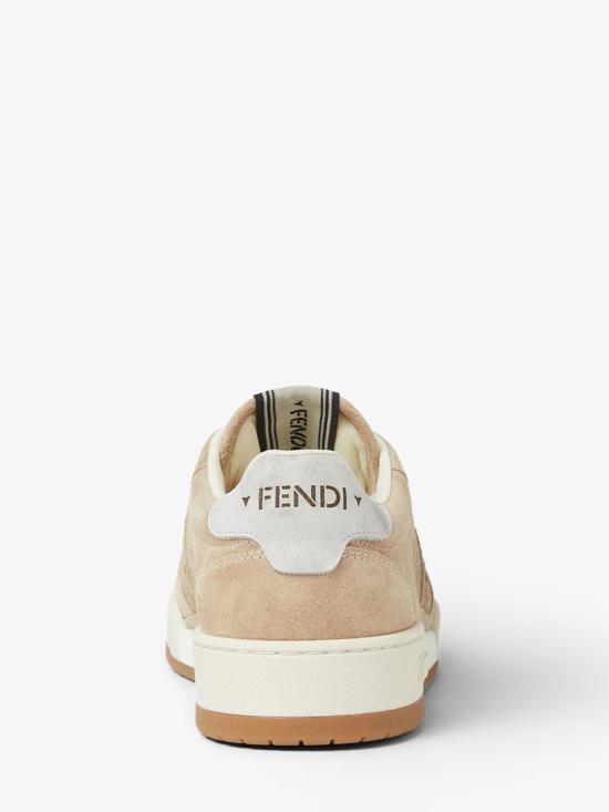 FENDI Beige Leather Low-Top Sneakers