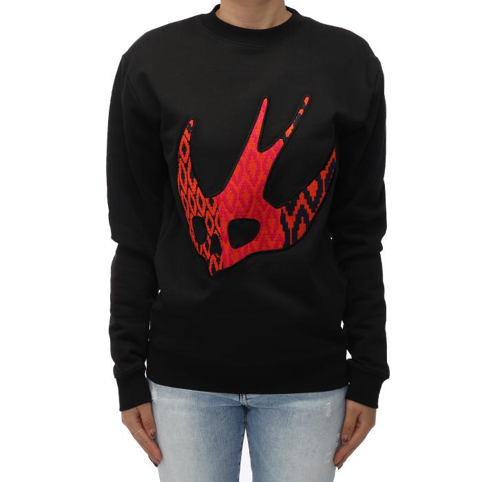 Alexander Mcqueen Embroidered Logo Black Sweatshirt for Women
