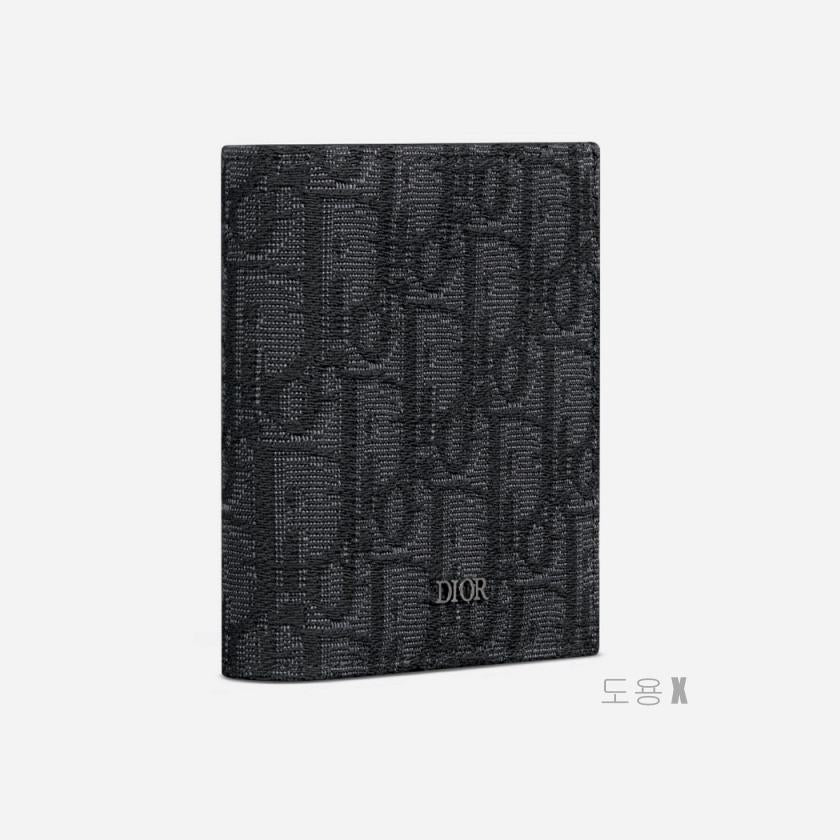 DIOR Beige Vertical Bifold Wallet Unisex Leather