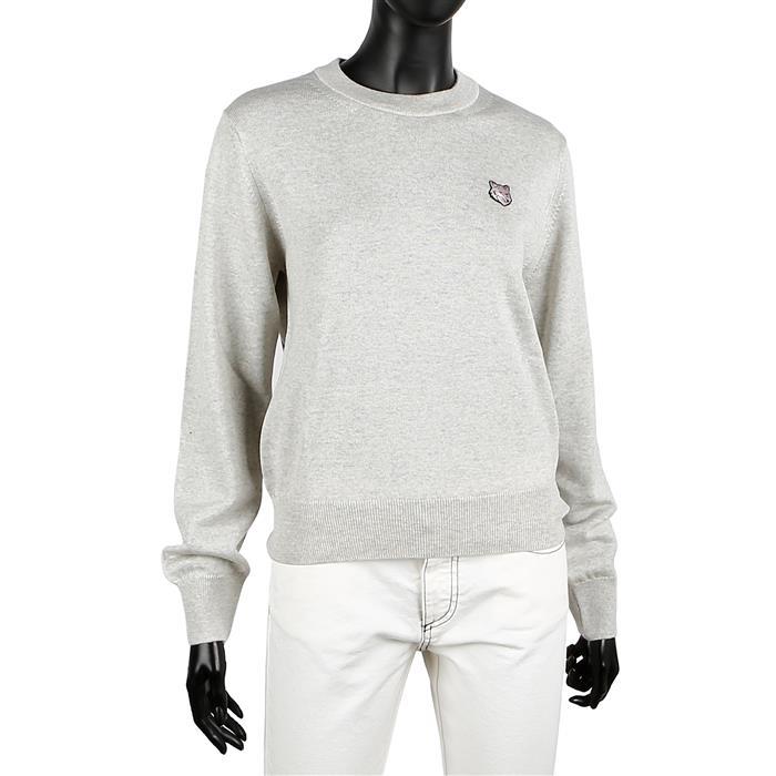 Maison Kitsune Bold Fox Head Patch Crewneck Knit Sweater MW00801KT1036 H120