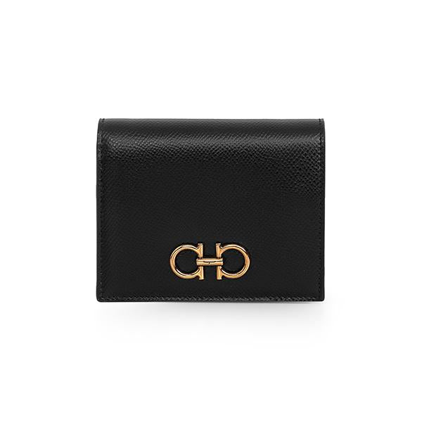 Ferragamo Gold-Tone Double Gancini Women’s Bifold Wallet D780 0726512