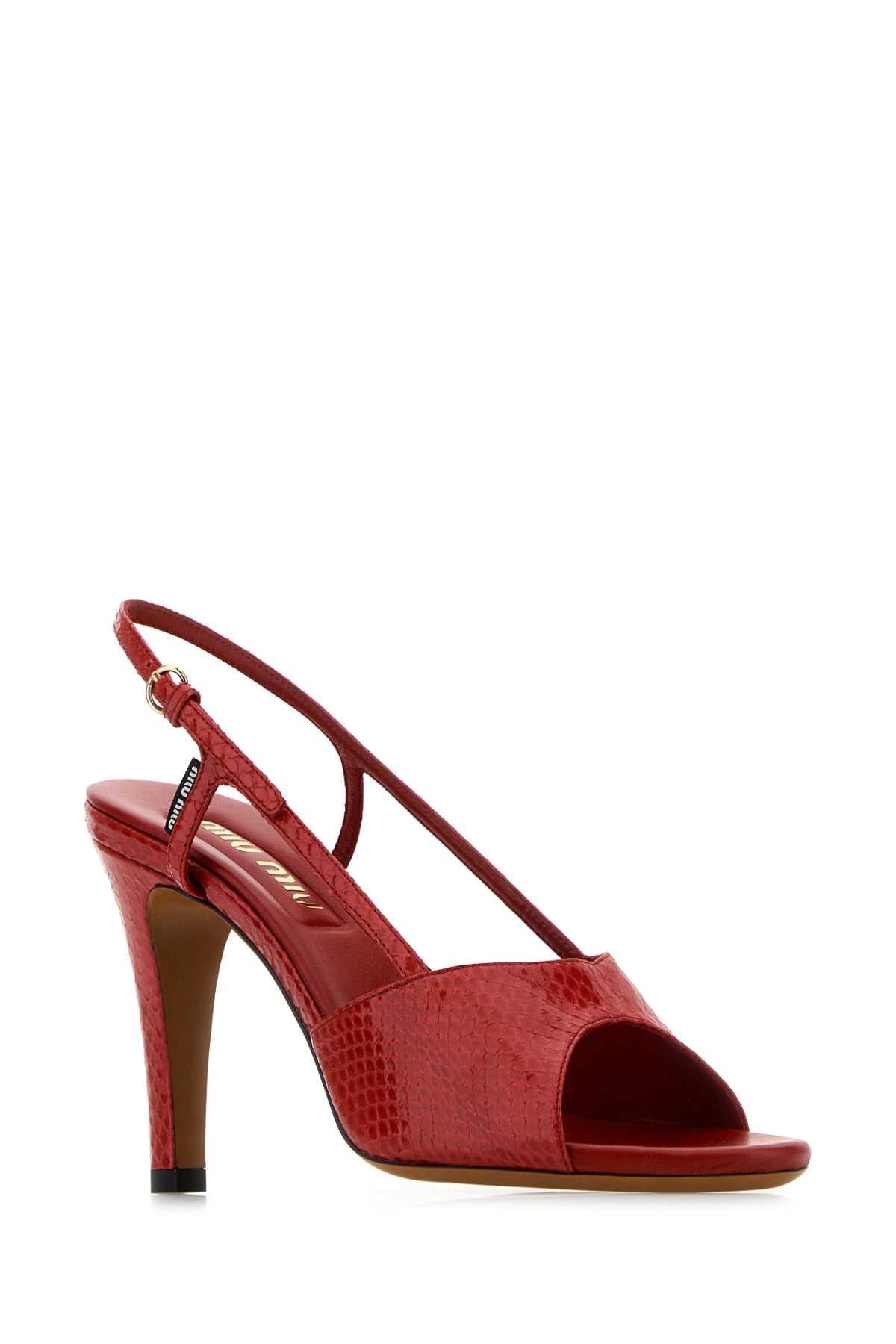 Miu Miu Black Leather Slingback Pumps
