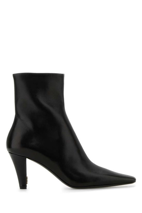 Saint Laurent Black Leather Ankle Boots 806671 AADGZ 1000 BLACK DOM