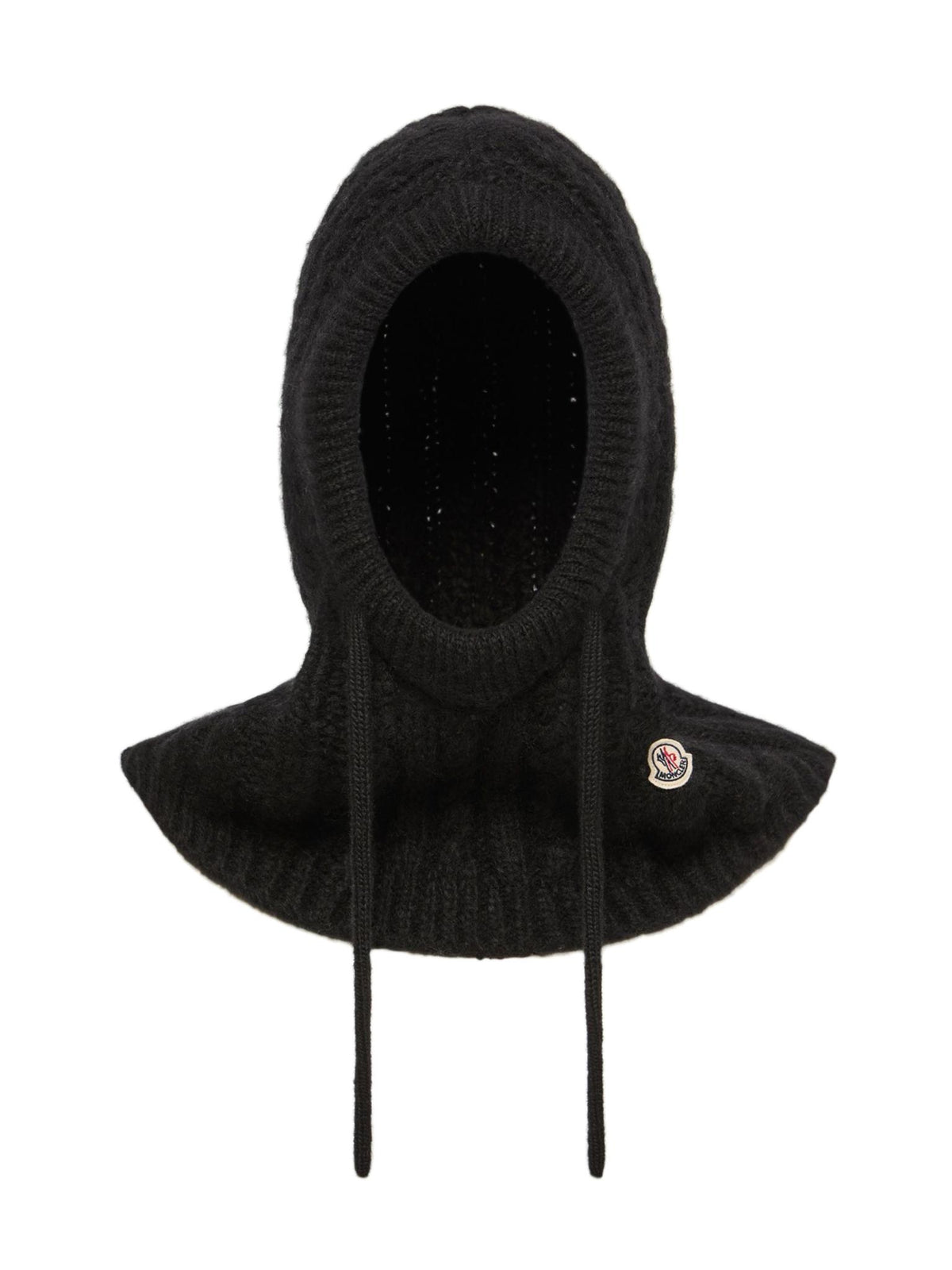 Moncler Black Wool Blend Knit Hat