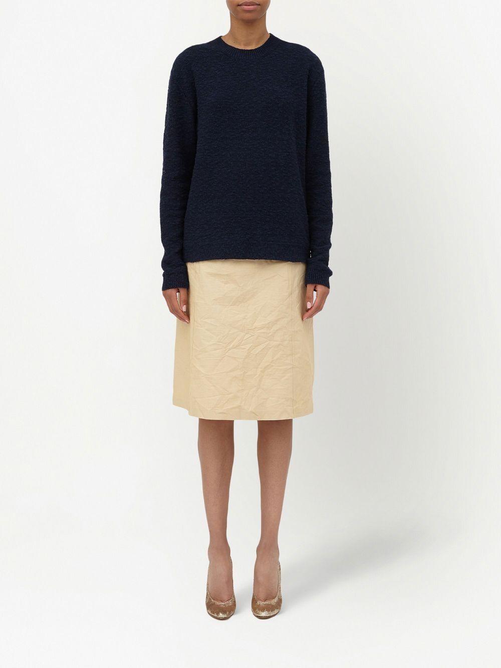 Maison Margiela Navy 4-Stitch Round Neck Knit Sweater Women