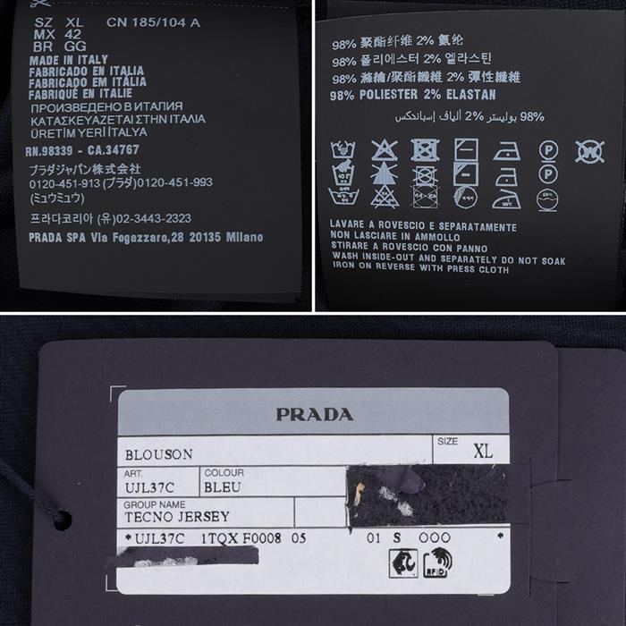 PRADA Technical Fabric Zip-Up Jacket Black Men’s