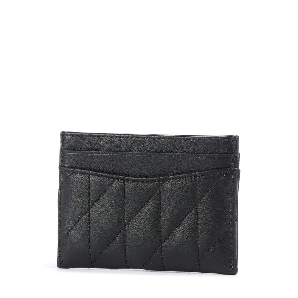 Coach Pillow Quilted Leather Card Case Black Unisex