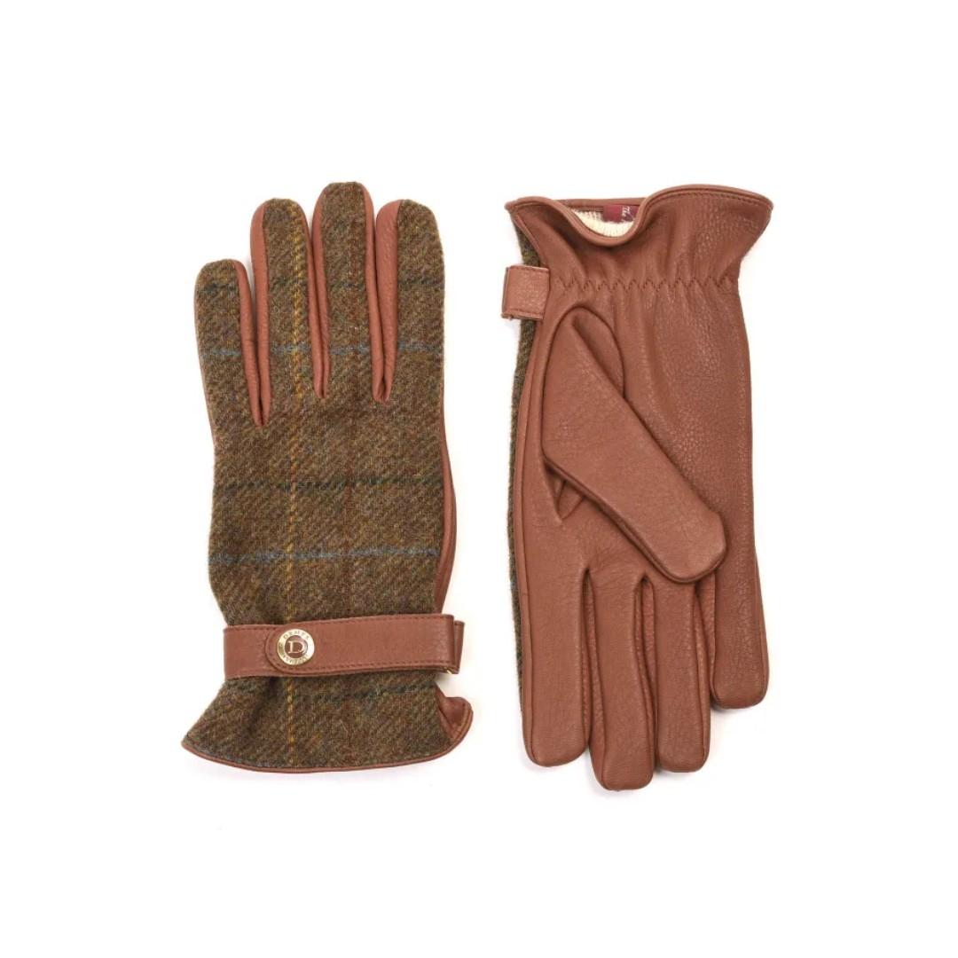 DENTS Unisex Check Deerskin Leather Cashmere Lined Gloves 3-Color